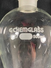 CHEMGLASS 500mL Squibb Separatory Funnel w/ Stopcock #27 Neck CG-1742-05 B