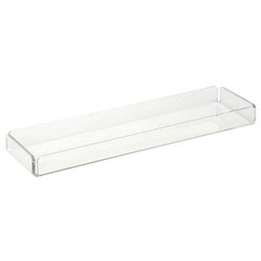HUBERT Dessert Tray Rectangular Clear Acrylic – 13 13.5″ x 3.5″ x 1″,