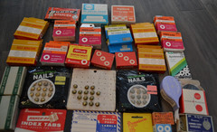 Vintage Office Supplies Lot Dennison Avery Empire Deco Room Tacks Nails Willow