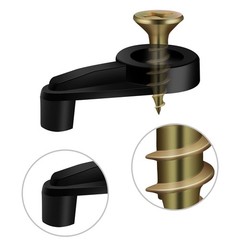 Blulu 50 Pack Glass Retainer Clips with Screws 4 mm Offset Black Gold