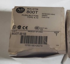 Allen Bradley 800T-B1B Push Button Type 4,13 Momentary contact , Green NEW