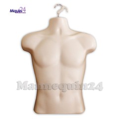 1 Mannequin Torso Flesh Male with Stand & Hanger -Plastic Men’s Body Form
