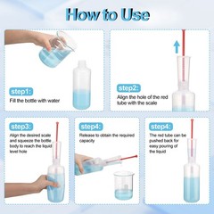 2Pcs 500Ml Catalyst Dispenser Adjustable Volume Dispen Measuring Cup Dose Bottle