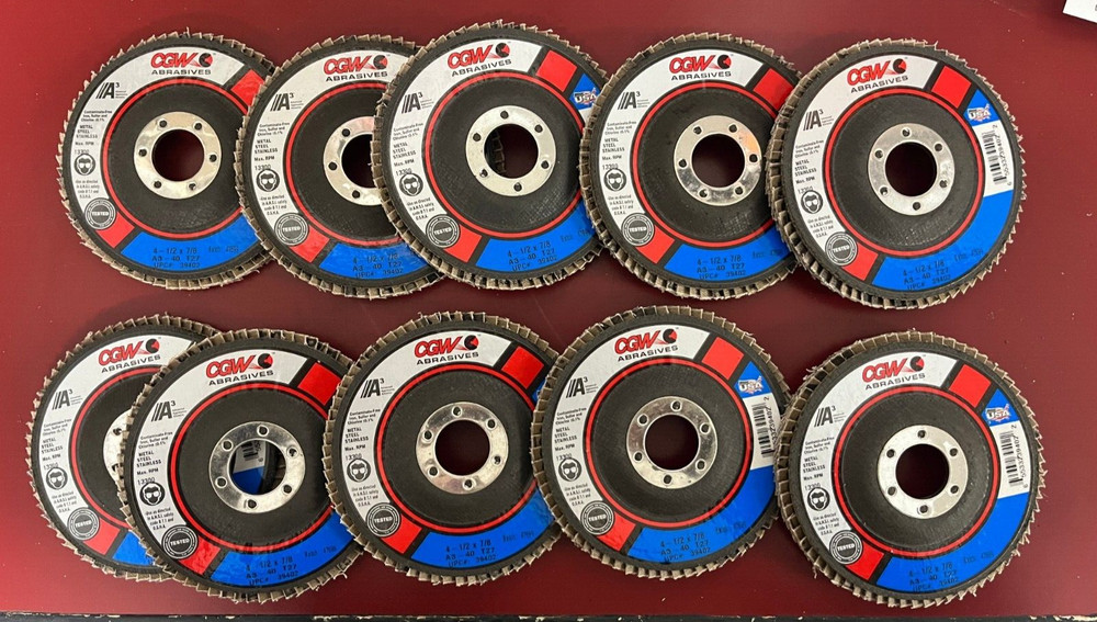 CGW Flap Disc #39402 4-1/2 x 7/8 T27 A3 Reg. 40 Grit -Box of 10