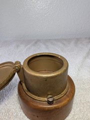 Antique Brass Neptune Meter Co. Trident Water Meter NEW YORK On Wood Base