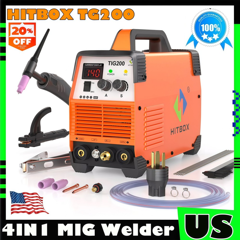 200A TIG Welder 110V&220V HF TIG/MMA 2 IN 1 Welder Machine with Post Gas USA
