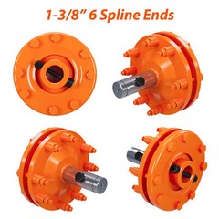 PTO 1 3/8″ Slip Clutch 6 Spline/Smooth Round Ends Carburized Steel 900 nm Torque