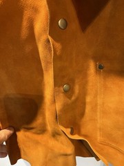 Steiner 9215-XL Welding Work Jacket Brown Leather Cowhide Snaps Studs Heavy