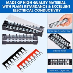 1 5 Set Dual Row 3-12 Positions Screw 600V 15A Barrier Strip Terminal Block