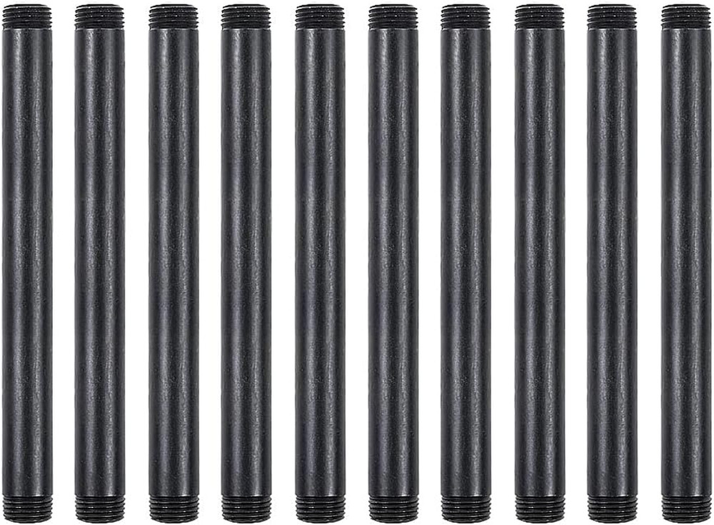 10 Pack 1/2 Inches X 8 Inches Black Malleable Steel Nipples Fitting