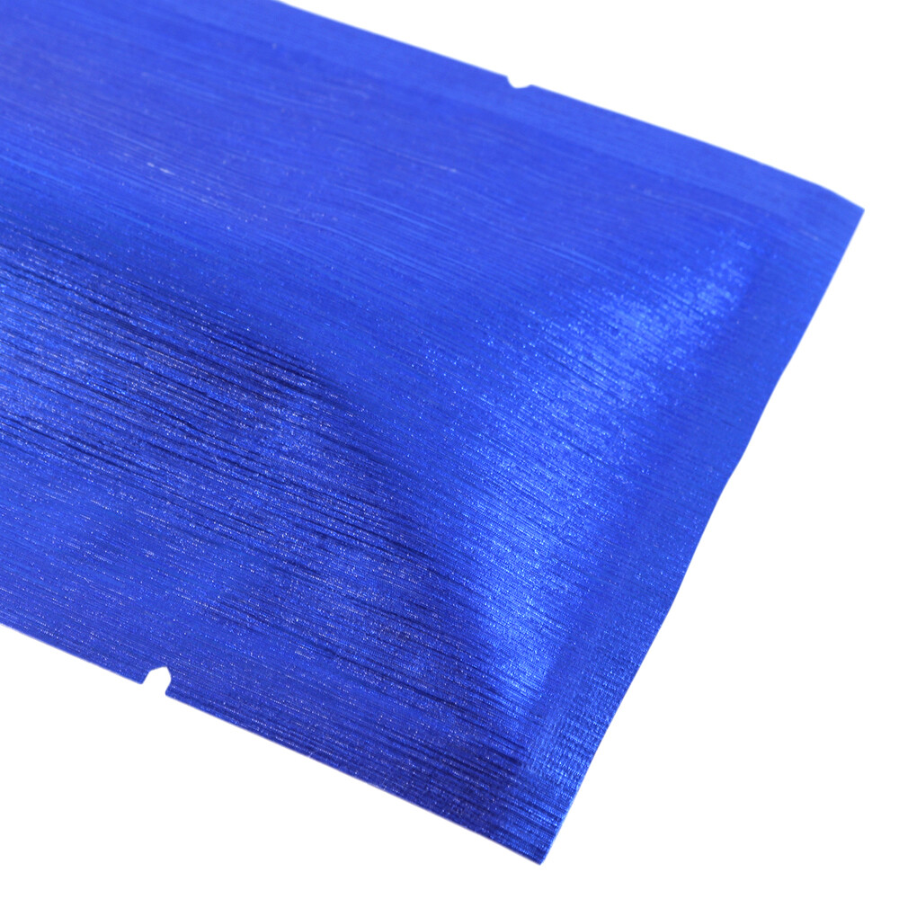 100x Royal Blue Textured Metallic Foil Mylar Open Fill Bags 7x10cm 2.75x4in