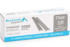 Blue Summit Supplies Staples 1/4″ Length 210 per Strip Jam-Free 10 Boxes of 5000