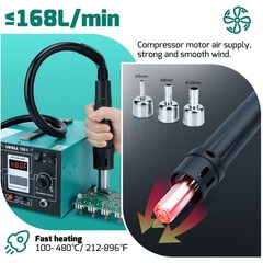 YIHUA 706-II T12 Digital Soldering Station Blower Hot Air Desoldering Rework Kit