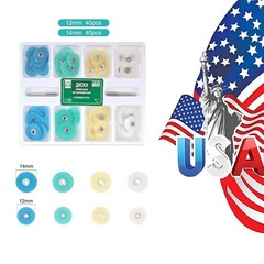 80pcs Dental Composite Finishing Polishing Discs Φ12/14mm assorted kit + Mandrel