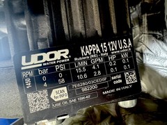 UDOR KAPPA 15 – 12 Volts Diaphragm Pump 1500 RPM Italy Amer MP80s