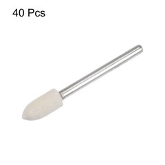40pcs Wool Felt Mounted Mandrel 6mm x 15mm 1/8 Inch Shank Conical Bits