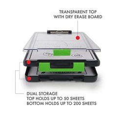 Dexas 5717-802 Clearview Clipcase clipboard Green 13.75 X 9.5 Inch