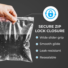 3 Gallon 20″ X 20″ Slider Zip Poly Bags, Pack of 10 – Heavy-Duty 3 Mil Clear Reu