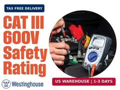 Westinghouse 600V True RMS Auto-Ranging Multimeter with Backlight and MAX/MIN; M