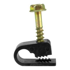 Skywalker Single Cable Flexible Screw Clips (100 Pack, Screw Depth: 7/8″, Black)