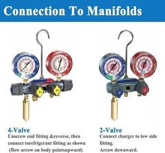 Vapor Charging Low Side Charger for R-410A Gauge, 1/4” Male/Female Fitting, Liq