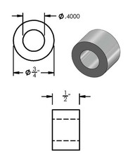 Aluminum Spacer 3/4″ OD x 3/8″ ID x Choose Your Length, Round Spacer Unthread…