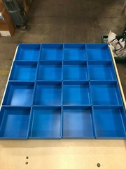 16 6″x6″x2″ Blue Plastic Boxes Organizer Toolbox Dividers fit Lista Vidmar