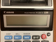 Cannon Palm Printer P1-DH V 12 Digit, Batteries Only, No A/C Adapter ~Calculator