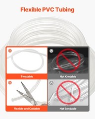 VEVOR Clear Vinyl Tubing 3/8″ ID x 1/2″ OD 50FT Plastic PVC Tubing Flexible Hose