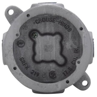 Crouse-Hinds GRFX329, Rigid Conduit Outlet Box, 2 1/16 Dpt 1 Surface Lugs, 1 PC