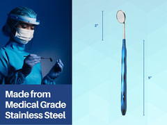Dental Mirror Set of 5 Blue Plasma Coated Cone Socket ARTMAN INSTRUMENTS