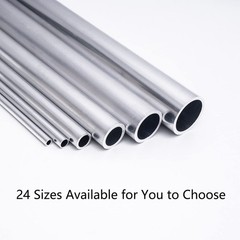 Tynulox 6061 Aluminum Tubing, 3/8″ OD Seamless Round OD, Silver