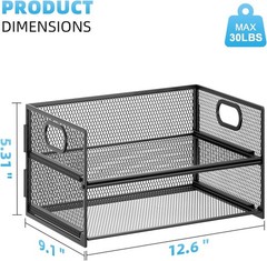 Elegant Black Mesh 2-Tier Letter Tray – Perfect for Home Office Organization
