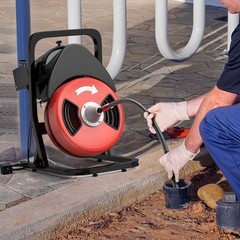 50FT x 1/2In Heavy Duty Drain Cleaner Machine Portable Auger Sewer Snake 250W