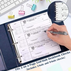 3-Ring Check Binder 1″ D-Ring 9″ X 11.25″ Checkbook Holder for 300 Checks
