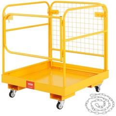 VEVOR Forklift Safety Cage Work Platform 36×36 in 1200lbs with Wheels for Aerial
