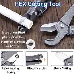 Pex Crimping Clamp Cinch Tool Kit 20PCS 1/2″ 10Pcs 3/4″ Clamps & Pipe Cutter New