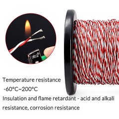 0.12mm²-2.5mm² PTFE Hi-temp Wire Twisted Pairs 2-core Cable Wire Multiple Colors