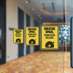 Portrait Round Plus Creative Space, Soundtrack Include Wall or Door Sign
