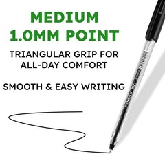 PENSAN Black Ballpoint Pens,1.0 mm Medium Point, 50 Count (Pack of 1),
