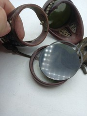 Pair Of Vintage Welders Goggles Airco Steampunk Removable Lens Cool Design