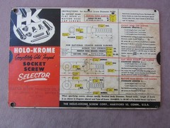 1953 Holo Krome Socket Screw Selector Calculator * Seattle Screw Products Co