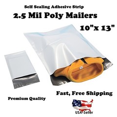 10″ x 13″ White Poly Mailers Plastic Shipping Bags 2.5 Mil White Mailer 10×13