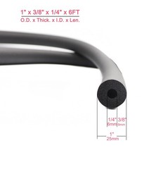 cSeao 1-Pack 1/4″ ID Pipe Insulation Foam Tube for 3/8″ x x 6FT, Black