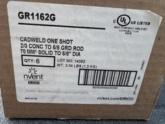 Lot of 6 Erico Cadweld GR1162G One Shot 2/0 X 5/8 Ground Rod -NEW-