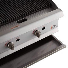 36″ Gas Countertop Lava Briquette Charbroiler – 120,000 BTU