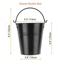 Drip Grease Bucket and 1 pack Black & 12 Liner,