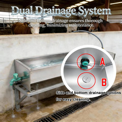 Automatic Livestock Water Trough 12 Gal/ 48 Quart Livestock Animal Stainless Ste