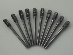 10 pcs 3mm X 5mm Tungsten Carbide Cutting Rotary Burr CNC Engraving Bit C5