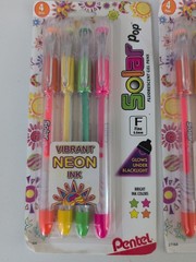 PENTEL SOLAR POP Neon PEN 27164 Fine line 0.6mm 2 packs Green Orange Pink Yellow